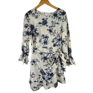 Reformation Floral Print Dress with Ruffle Sleeves Size Xl